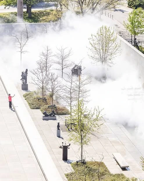 Fujiko Nakaya's Fog Sculpture Turns Mies van der Rohe's Garden into a Living Canvas 6 Fujiko Nakaya's Fog Sculpture