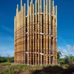 Goya Tower by Boonserm Premthada Is Built from Elephant Dung Bricks in Thailand