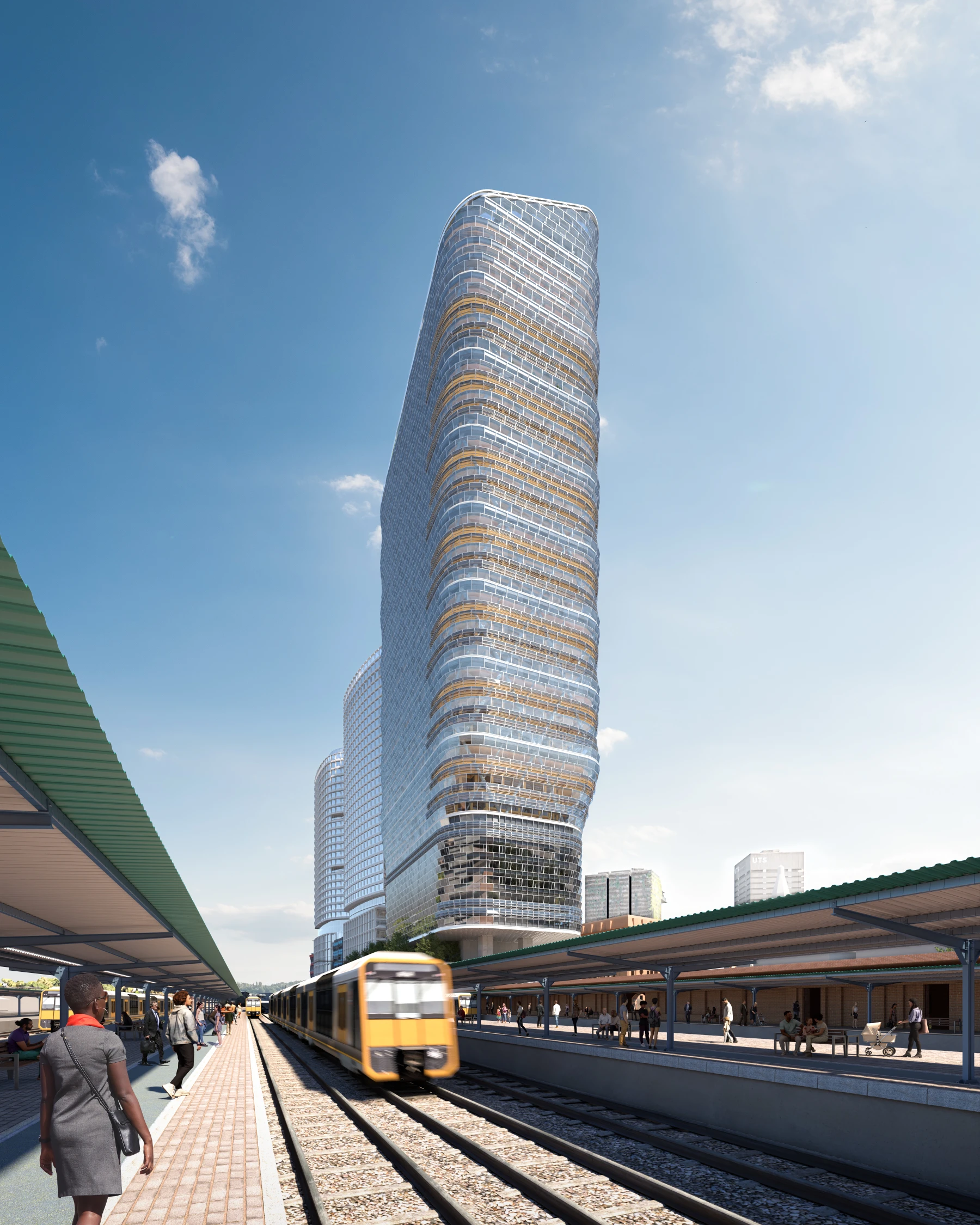 World’s Tallest Hybrid Timber Tower by SHoP and BVN Rises 180 Metres Above Sydney 18 VIEW AT CENTRAL STATION