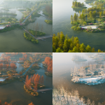 Seasonal Vegetation lets foliage and branch structure change by date, previewing all seasons in one scene