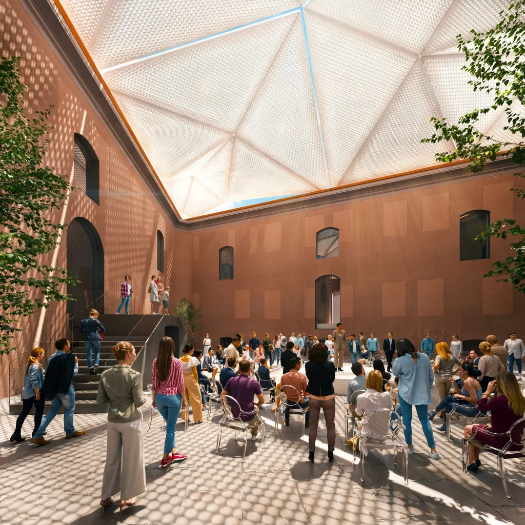 AGO Modena’s Origami-Inspired Kinetic Roof closed view