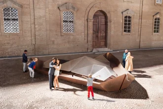 AGO: Origami-Inspired Kinetic Roof by Carlo Ratti Associati Opens in Modena