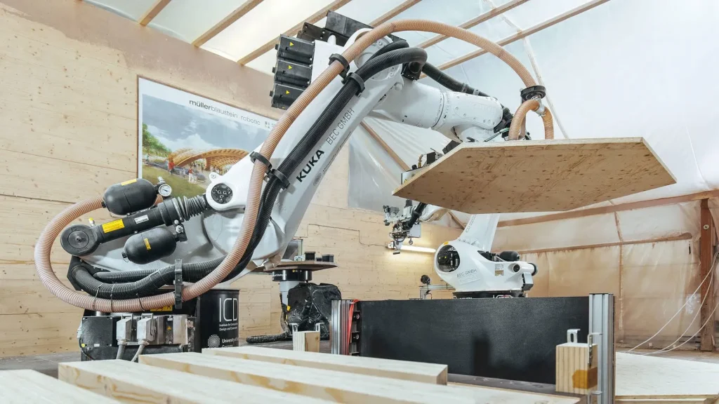 Foster + Partners and European universities secure €4 million to develop SWIFT-Build, an AI-powered robotic system for autonomous, top-down timber construction.