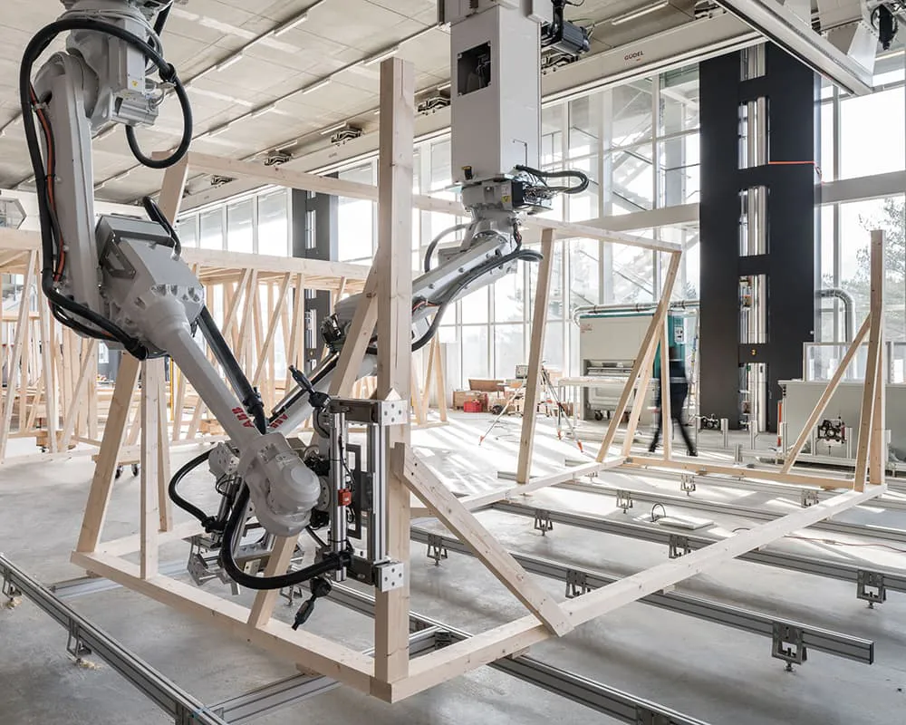 Foster + Partners and European universities secure €4 million to develop SWIFT-Build, an AI-powered robotic system for autonomous, top-down timber construction.