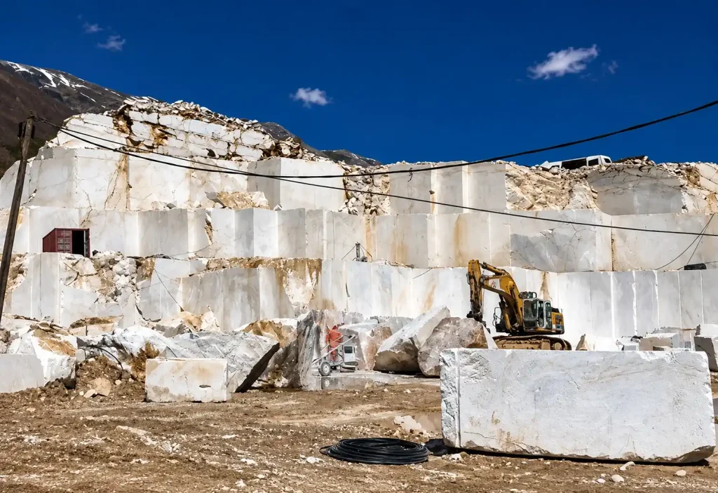 Tomorri marble extracted from a quarry near the DUAS Towers.