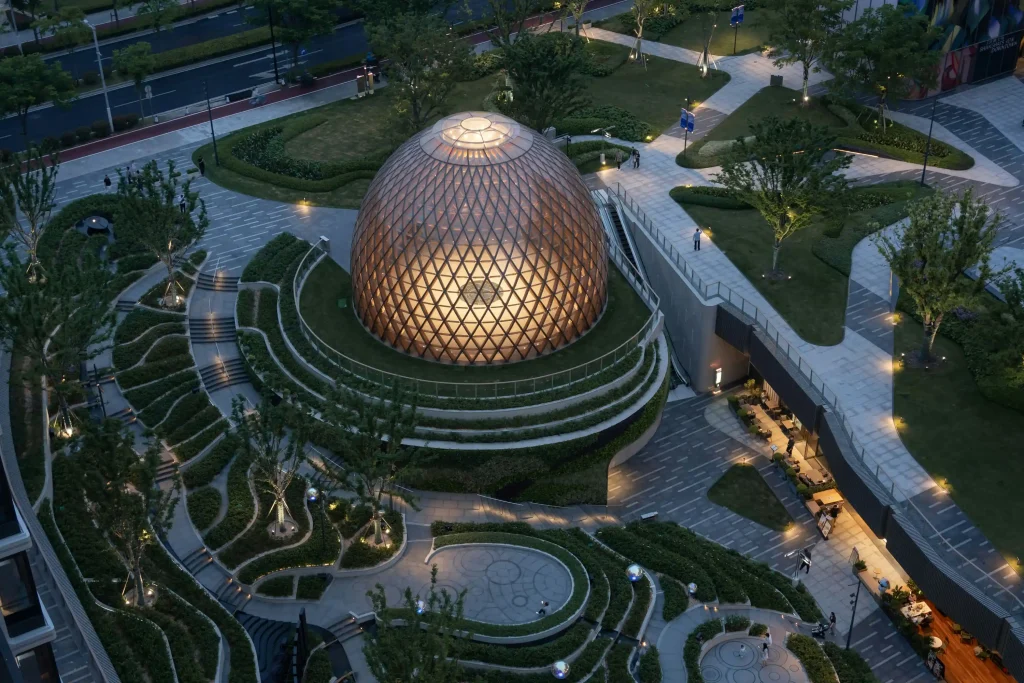 Exterior view of The Seed pavilion in Shanghai