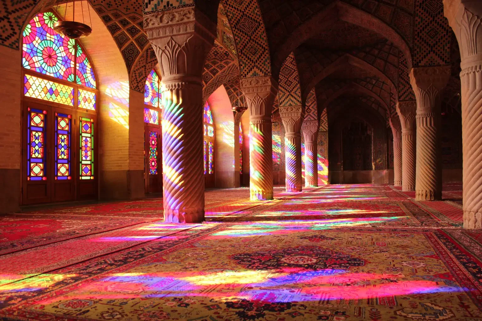 Nasir-ol-Molk Mosque (The Pink Mosque) in Shiraz, Iran