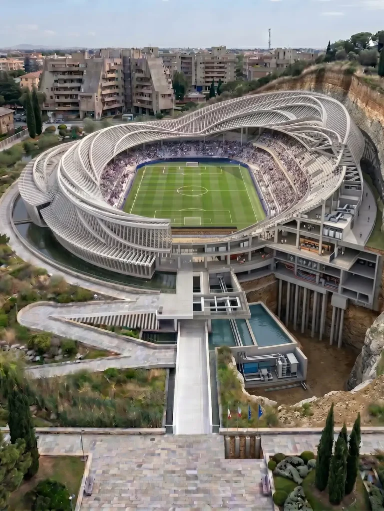 Who Controls AI in Architecture? Alex Josephson and Arturo Tedeschi on the Future of Design_Stadium concept by Arturo Tedeschi