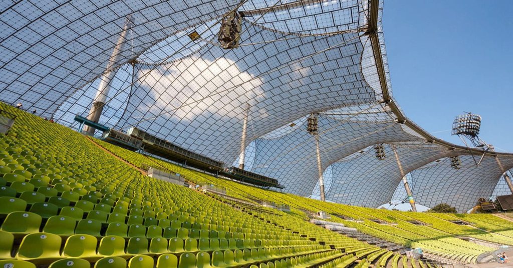 Tension-Compression Structures, the 1972 Olympic Stadium in Munich, designed by Frei Otto in collaboration with Günter Behnisch.