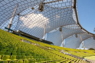 Tension-Compression Structures, the 1972 Olympic Stadium in Munich, designed by Frei Otto in collaboration with Günter Behnisch.