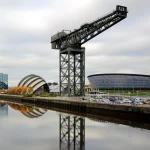 View of the SEC Armadillo with the Finnieston Crane in the foreground