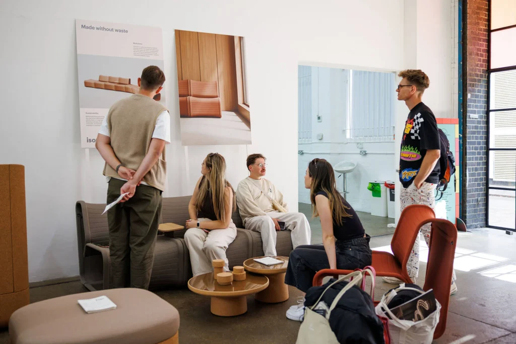 Crowds exploring showrooms and exhibitions in Shoreditch Design Week at LDF 2026