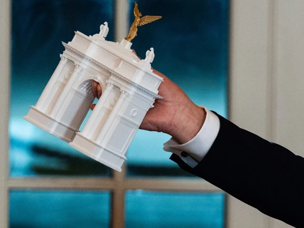 Trump’s architectural transformation of Washington raises critical questions about monumentality, political symbolism, historic context, and the role of architecture in shaping civic identity.