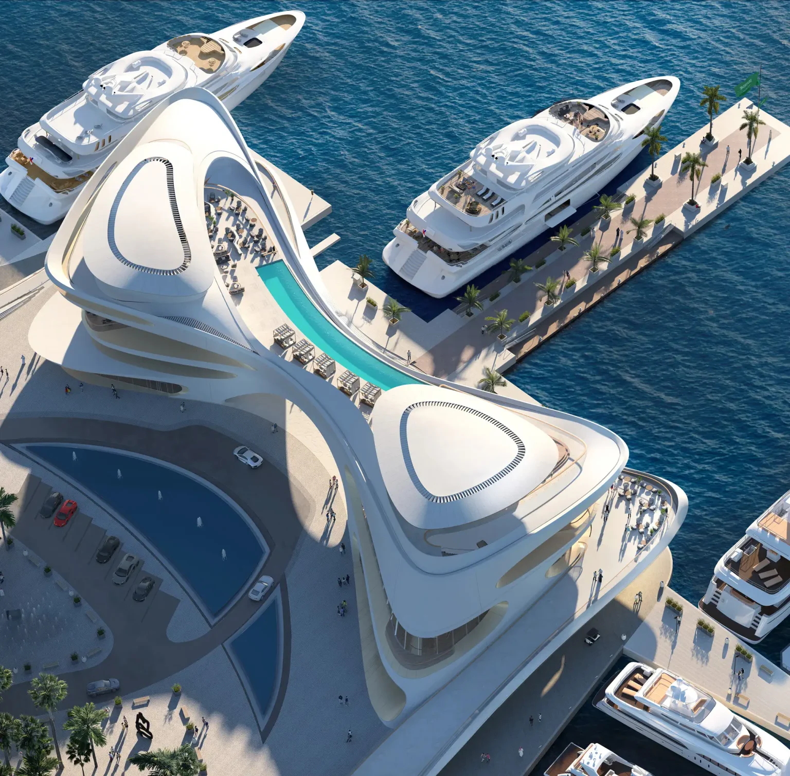 HKS Designs AMAALA Yacht Club as a Sculptural Gateway to Saudi Arabia’s Red Sea