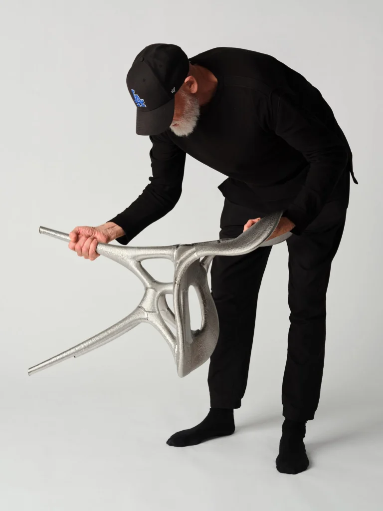 Seed 6143. 3D-printed metal chair by Ross Lovegrove in collaboration with Google DeepMind and Modem