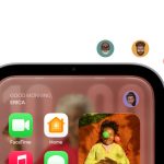 Close-up of a HomeView screen showing a personalized “Good Morning” greeting with app icons and family Memoji