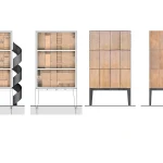 Architectural drawings showing sections, elevations and the spiral stair of Wardrobe House